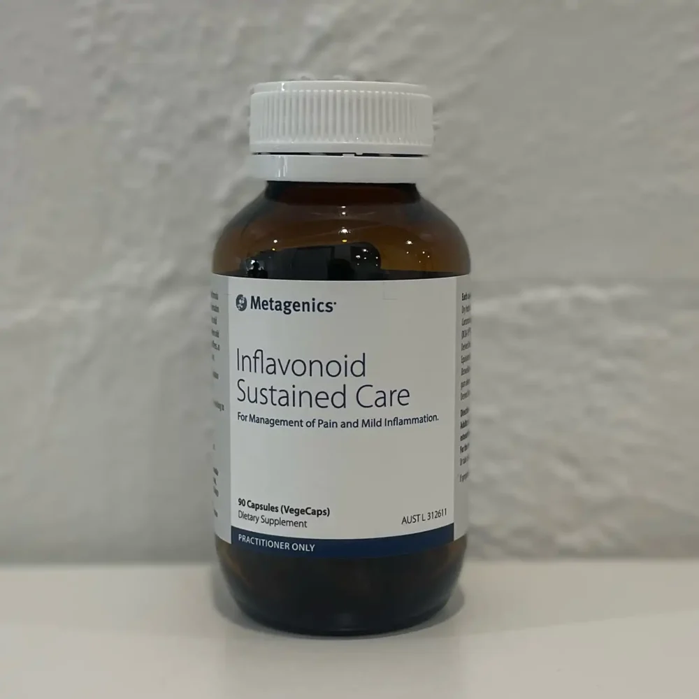 Inflavonoid Sustained Care is a natural herbal blend designed to relieve arthritis pain, assist with nerve, joint and muscle pain and decrease the inflammatory response of the body.